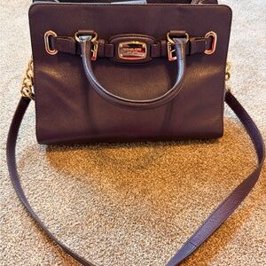 Michael Kors Purple Satchel with Gold Accents